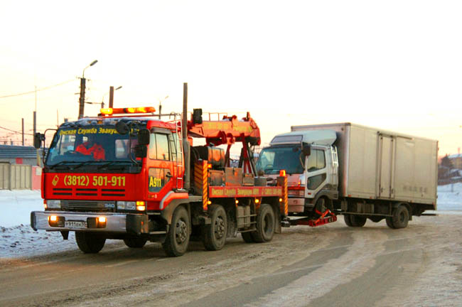 Эвакуация грузовых автомобилей полной массой до 55